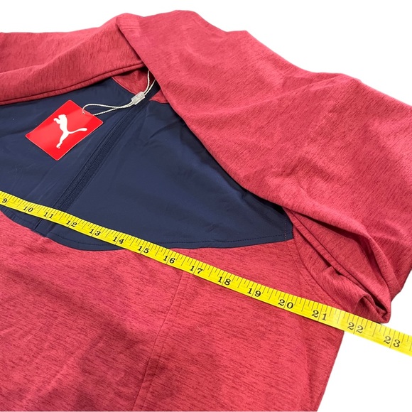 NWT Men’s Pullover Puma Red Blue 3/4 Zip front S - Picture 7 of 10
